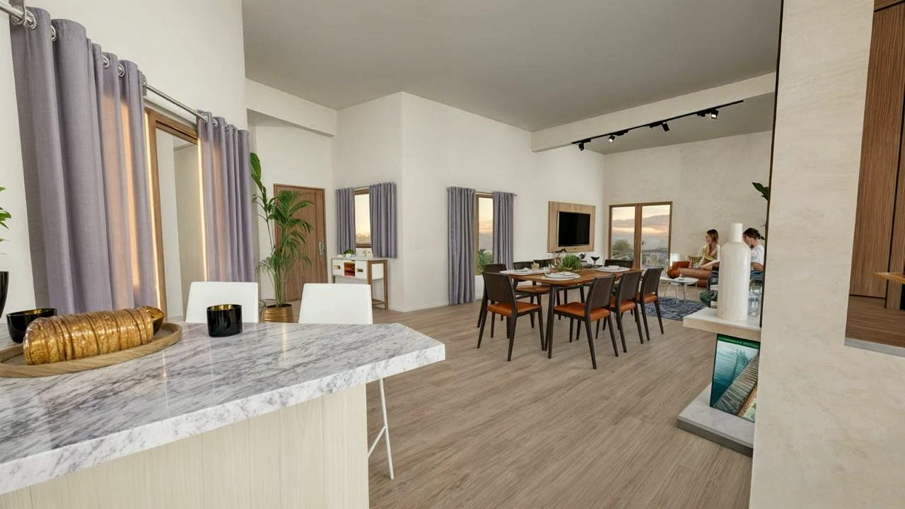 Este es un interior de la Flexing House