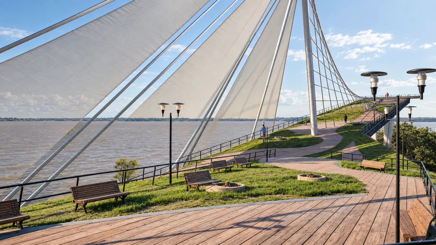 Barrio Náutico Paraná Mini · paseo sobre el puente