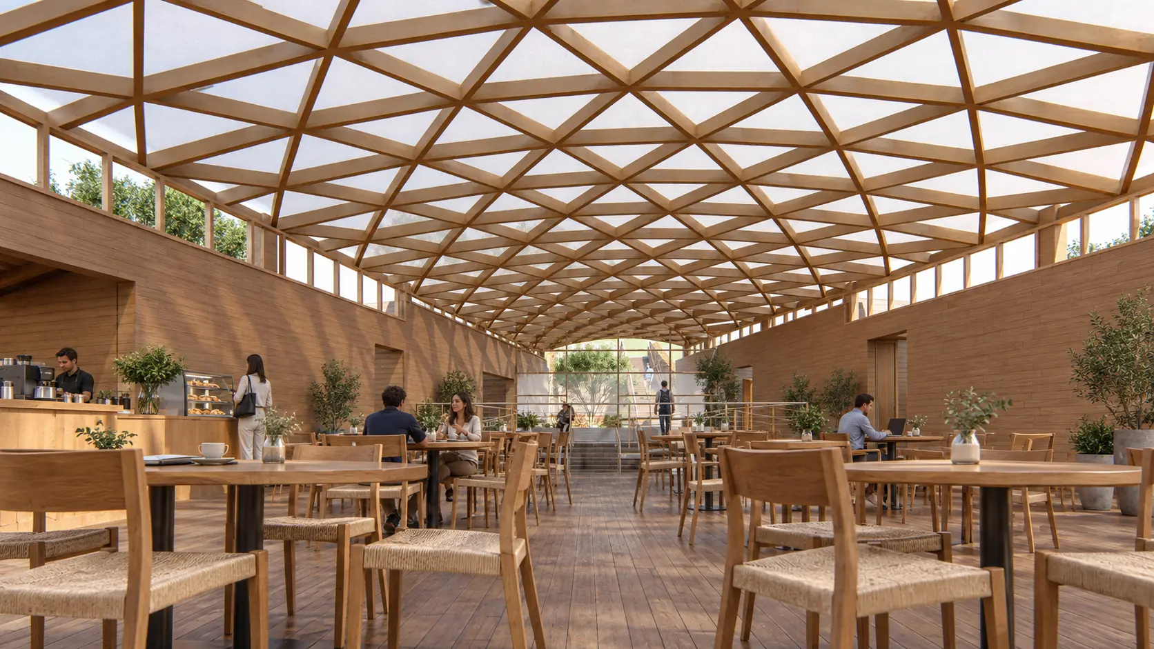 Embarcadero en Rosario · interior bajo la cubierta de madera