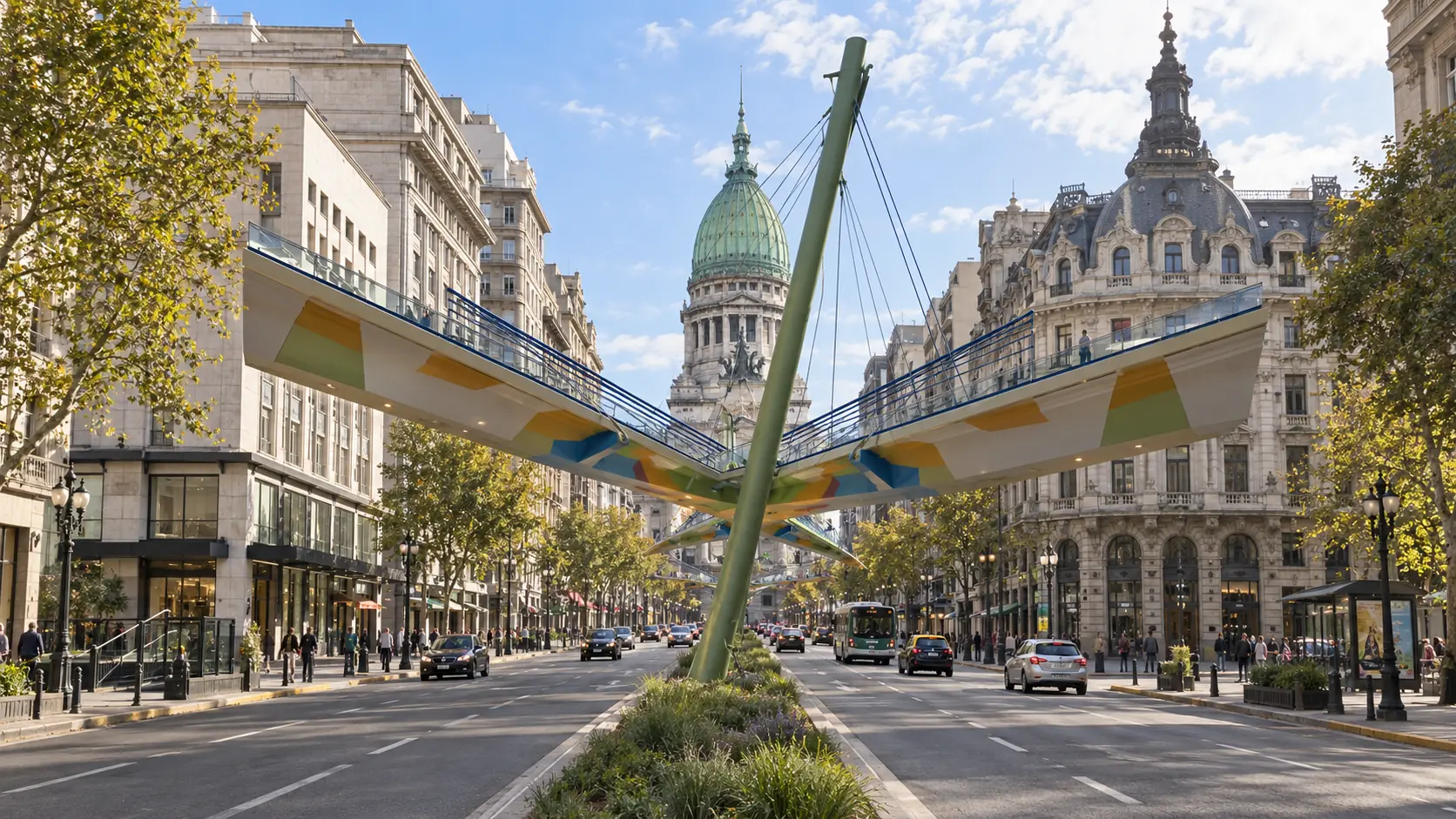 Sinfonía Urbana · pasarela sobre Avenida de Mayo