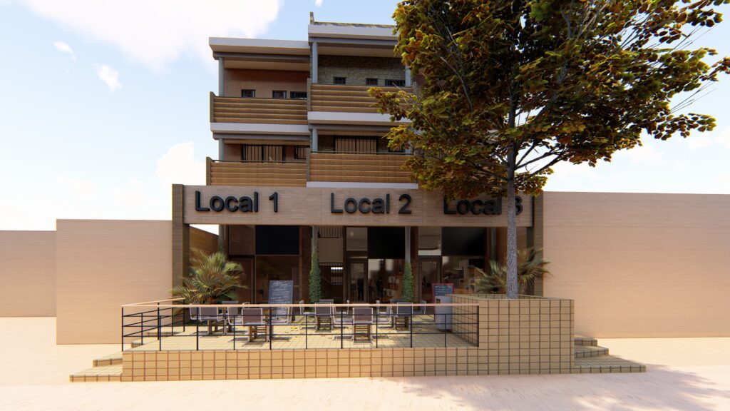 perspectiva Local comercial con viviendas en loft